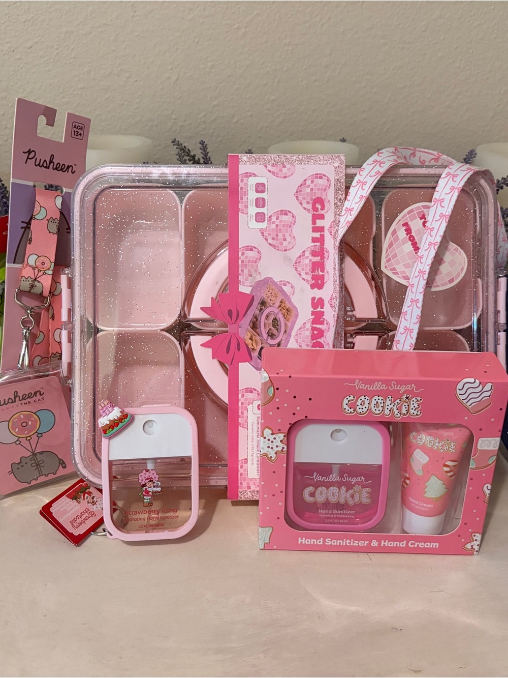 Pusheen Pink Glitter Party Favor Set - Pink Accessories
